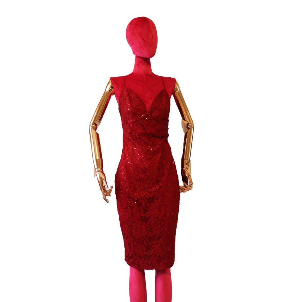 Lulus red medium lace dress - Picture 4 of 10
